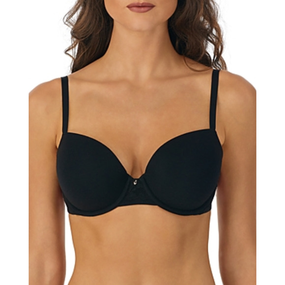 Le Mystere Women's Cotton Touch Uplift Push-Up Bra Black Size 32E 1708 - Picture 1 of 1